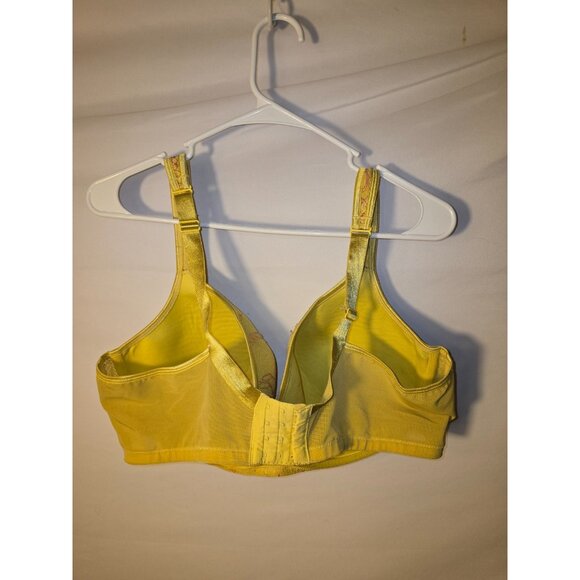 Cacique Womens Plus Size 44DD Yellow Lace Bra Underwire Full Coverage Push Up - Picture 2 of 2